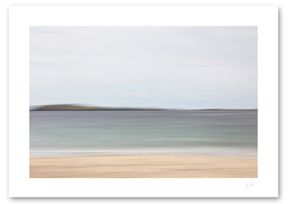 an intentional camera movement fine art photographic print of Glassilaun Beach in Connemara on a fine summer afternoon