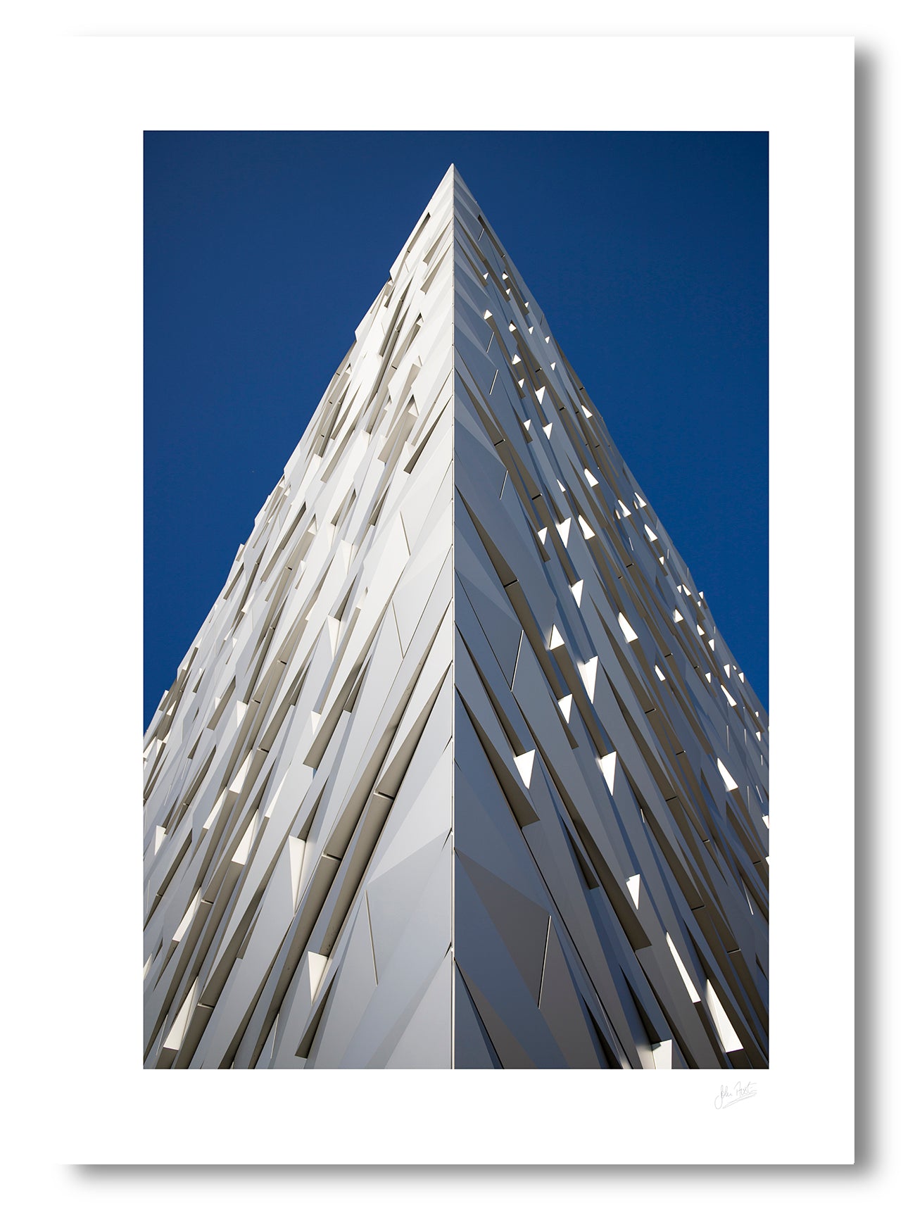 an unframed fine art photographic print of the spectacular facade of the Titanic Experience in Belfast, Northern Ireland, available to buy online