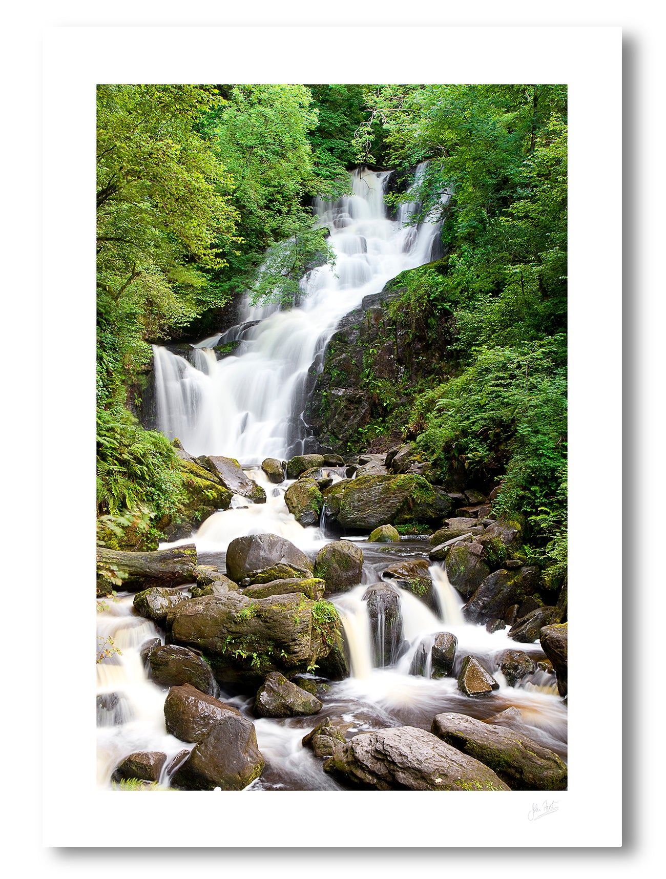 an unframed fine art photographic print of Torc Waterfall in Killarney, available to buy online